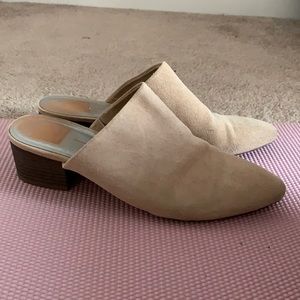 dolce vita suede heeled mules